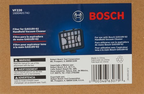 Bosch VF220 Filter For 18V Handheld Vacuum Cleaner