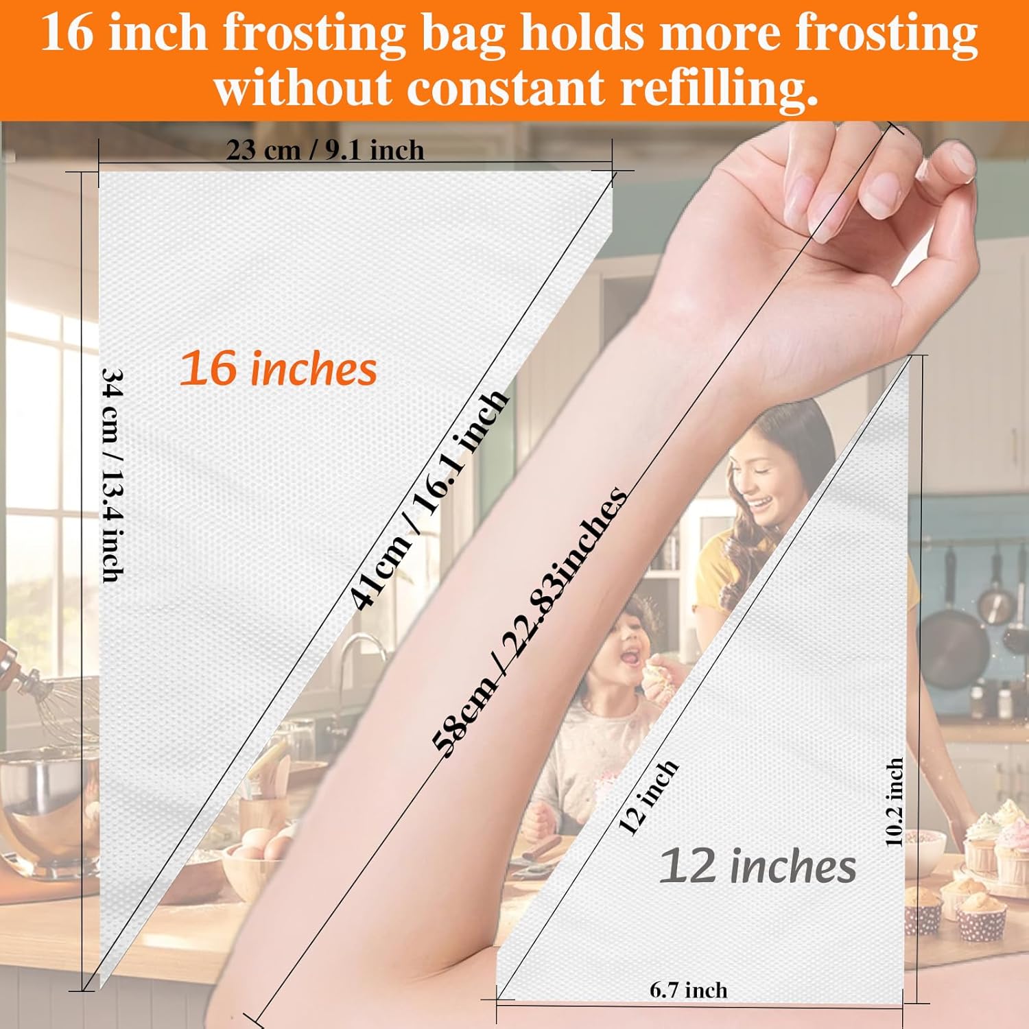 Skiennix Disposable Piping Bags - Thickened Design for Cake Decorating | 16-Inch, 500 Pcs