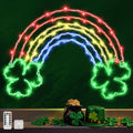 Lewondr St Patricks Day Decorations, 68LEDs Rainbow Window Lights USB Operated with Remote 8 Modes, St Patricks Day Party Decor Silhouette Lights, 1 Pack