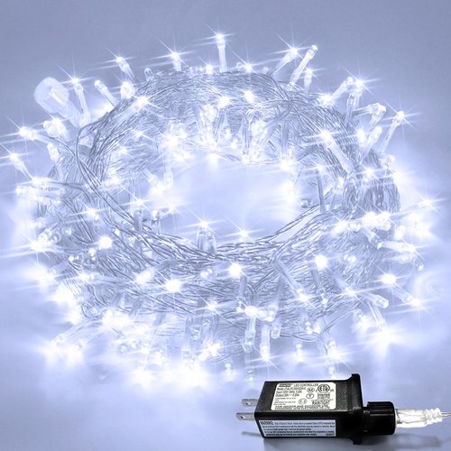 JMEXSUSS 33ft LED White Christmas Lights - 8 Modes Twinkle Fairy String Lights | Waterproof Indoor/Outdoor