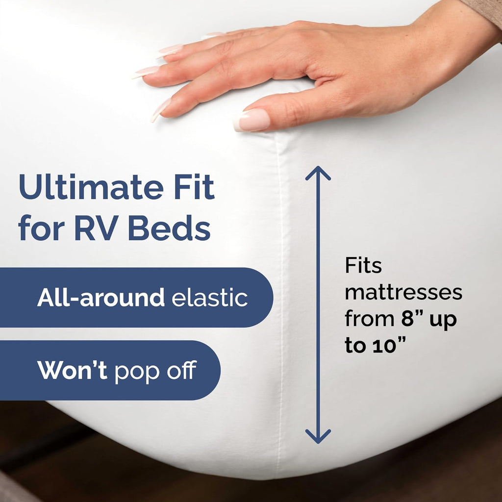 Skiennix Short Queen Size 4-Piece Sheet Set | Soft, Breathable & Cooling Bed Sheets - White