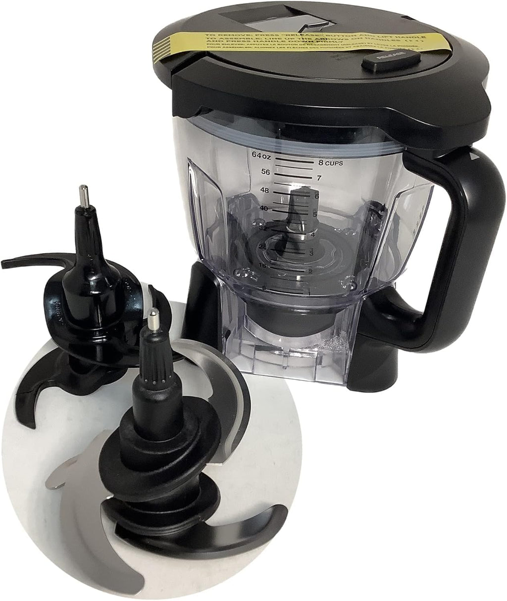 Ninja 64oz Food Processor Bowl Kit - Locking Lid & Blade for BL640, BL641, BL642, BN750, BN751, BN800, BN801, BN805A, BL910