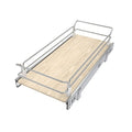 Pull Out Cabinet Organizer 11" W X 22" D, Slide Out Drawers For Kitchen Organizers and Storage, Pull Out Drawers For Cabinets Capacity Heavy Duty Caddy, Cabinet Shelves Wood Chrome, Pantry Storage