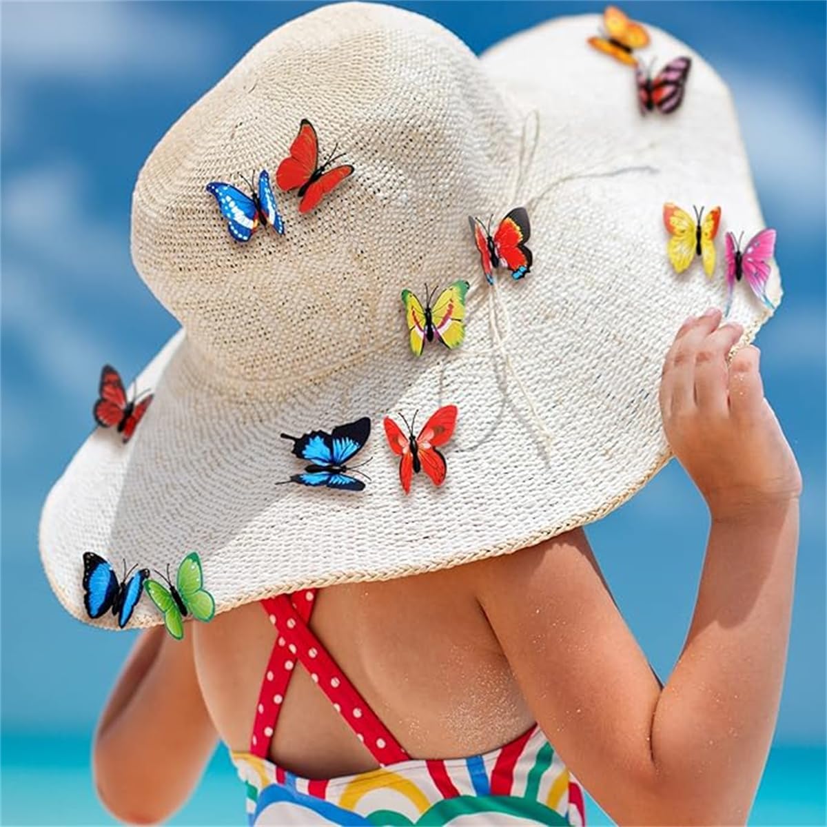 Skiennix 50PCS 3D Colorful Butterfly Wall Stickers - Removable DIY Art Decor for Home & Parties
