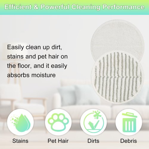 2124 Replacement Pads for Bissell Spinwave Spin Mop, 2 Scrubby Pads and 4 Soft Pads Compatible with Bisell Spinwave 2039 2039A 2039Q 2039T 2039W 20391 20395 20399 2307 23157 2315A Mop Pad Kit LUXRILIX
