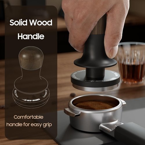 MHW-3BOMBER Espresso Tamper 58.35mm with Sound Feedback Calibrated Coffee Tamper 30lbs Tamper Tool Espresso Flat Base, T6184T