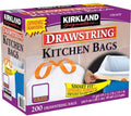 Kirkland Signature Heavy-Duty 13 Gallon Drawstring Kitchen Trash Bags - 200 Count, 100% Recyclable, White