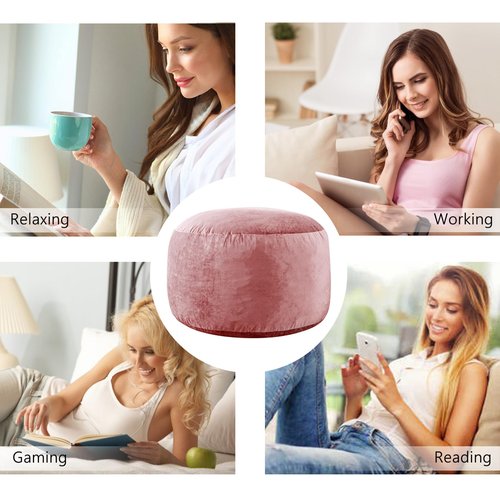 EDUJIN Large Bean Bag Chair, Memory Foam Bean Bag Chairs for Adults with Filler Included, Ultra Soft Dutch Velvet Fabric, Bean Bag for Living Room - 3 Foot, Pink