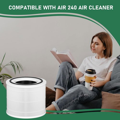 Carmerny 240 HEPA Filters Replacement 14 Compatible with Puro 240 Air Cleaner Purifier, 2 Pack