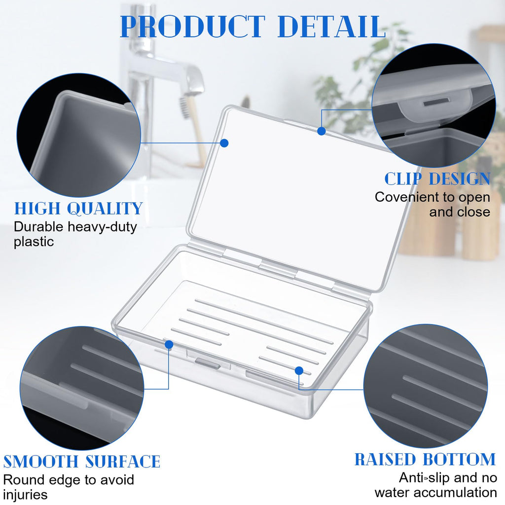 Reallnaive 24 Pcs Travel Soap Container Portable Plastic Soap Boxes Bulk with Lid Homeless Donations Bulk Gym Shower Tour Groups Hotel Outdoor Camping (White)