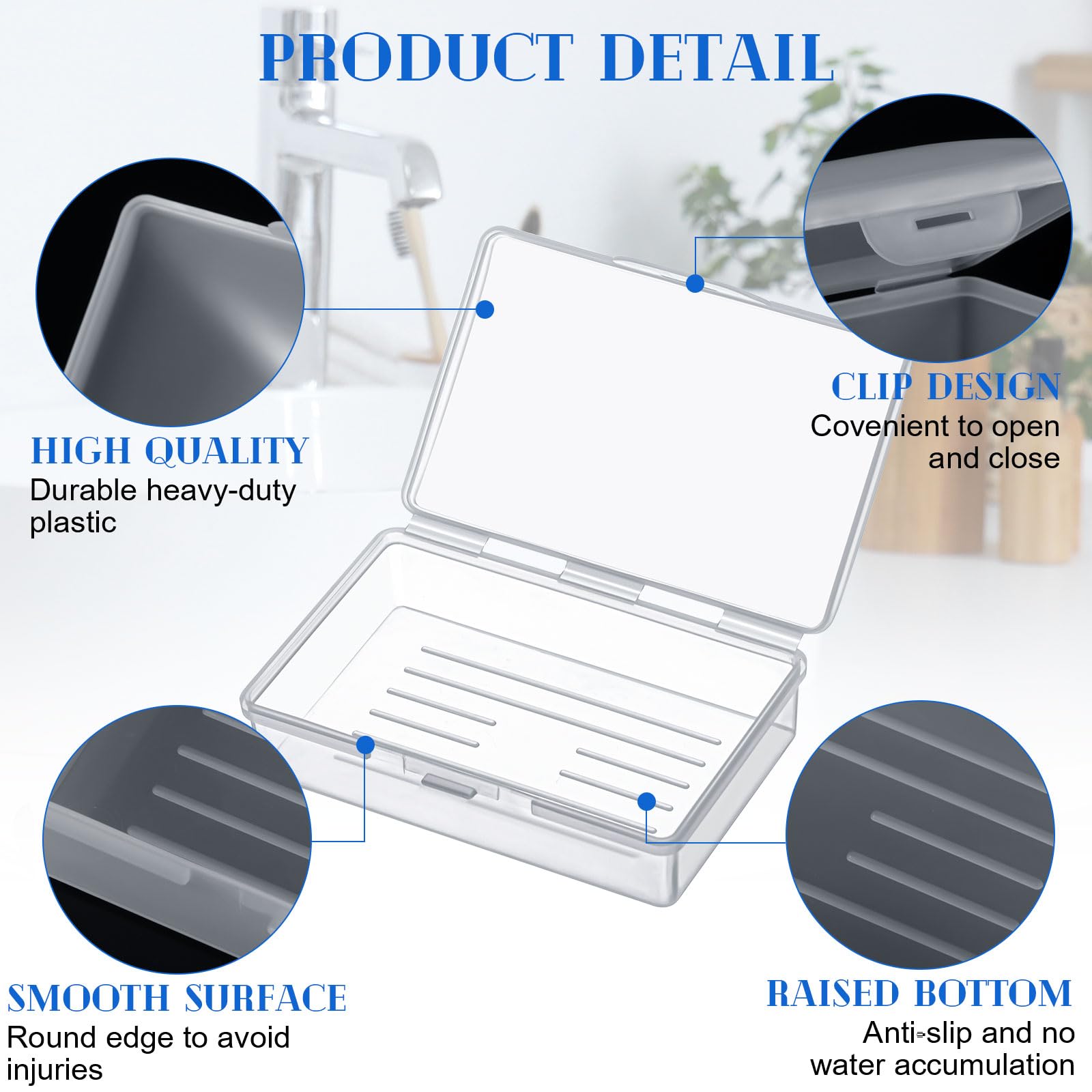 Reallnaive 24 Pcs Travel Soap Container Portable Plastic Soap Boxes Bulk with Lid Homeless Donations Bulk Gym Shower Tour Groups Hotel Outdoor Camping (White)