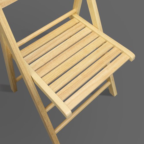Casual Home Wooden Folding Chairs 2-Pcs Set - Natural