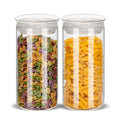 ZENS Modern Glass Food Storage Jars Set of 2, 50oz Clear Glass Canisters with Airtight Lids, Large Container for Kitchen Pantry Pasta, Sugar, Flour, Coffee, Pasta, Tea