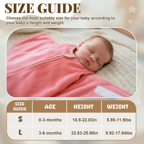 Mindsoft Furry Newborn Swaddle Sleep Bag for 0-3 Months Winter Warm Plush Baby Sleeping Bag Tog 2.5 Golden Mink Wearable Blanket with Adjustable Wrap for Infant Baby Shower New Parents Gift, Pink