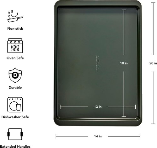 KitchenAid Non-Stick Baking Sheet - 13x18 Inch | Durable Evergreen Design for Easy Baking