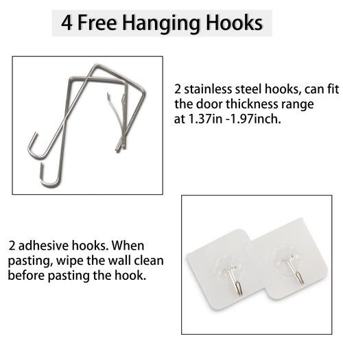 Blue Lightning Bolt Hanging Laundry Hamper Bag Foldable Wall Laundry Basket Hanging Clothes Bathroom Storage Organization Door Hamper with Stainless Steel Hooks