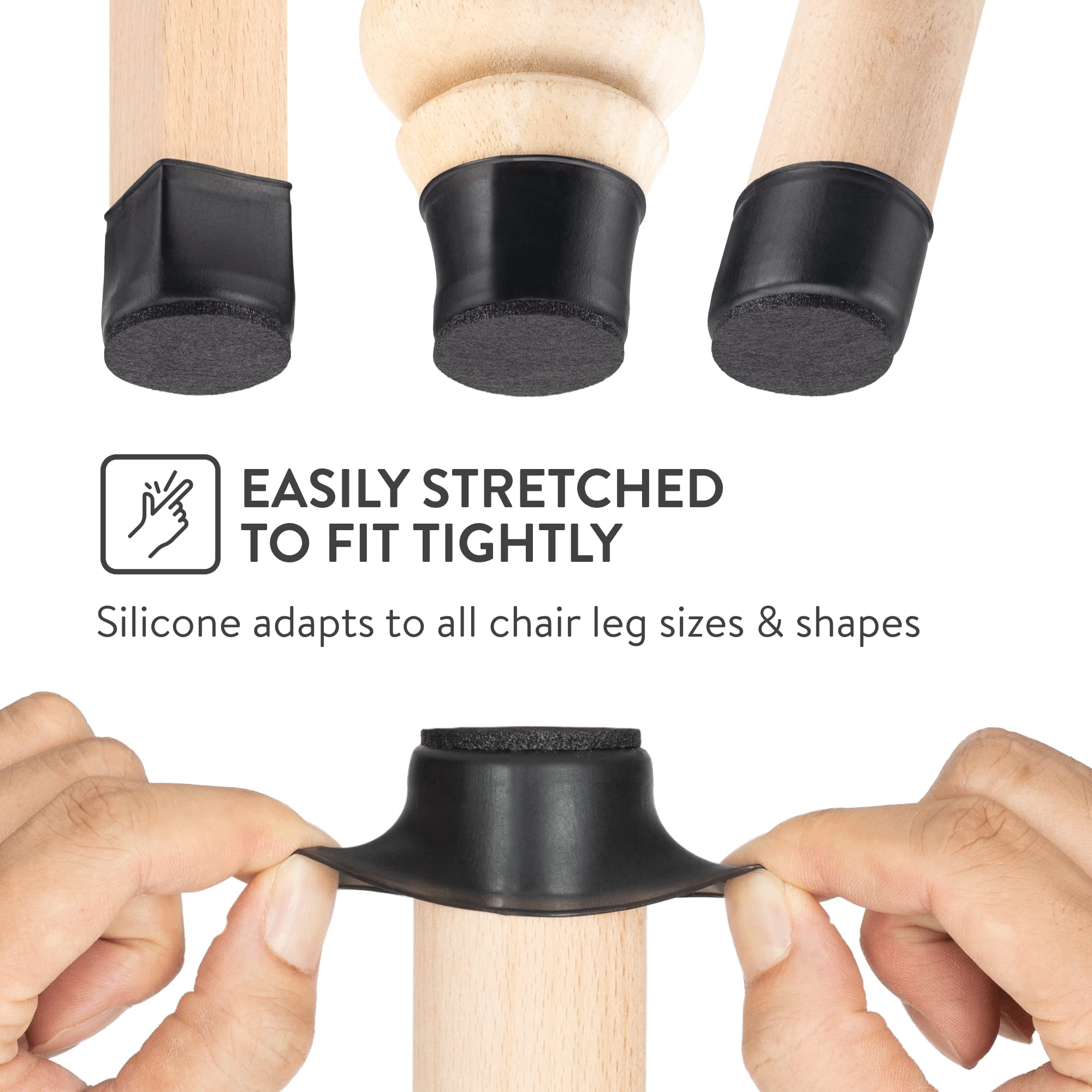 Aneaseit Chair Leg Floor Protectors - Felt Bottom Silicone Pads for Hardwood Floors & Furniture Feet - Chair Leg Caps - Rubber Caps for Chairs - Floor Protectors for Furniture
