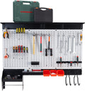 Ultrawall Pegboard Wall Organizer - 48x36 Inch Metal Storage Solution with 105 Utility Hooks & Overhead Shelf
