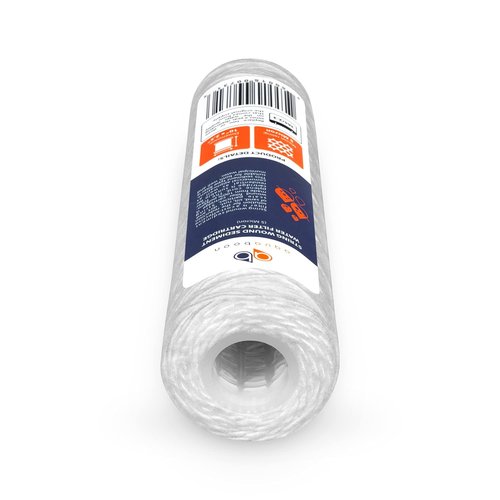 Aquaboon Whole House 5 Micron 10 x 2.5 String Wound Sediment Water Filter Cartridge Replacement Compatible with Well Water Filter WHKF-WHSW, 25-Pack