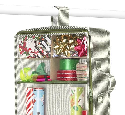 Whitmor Christmas & Holiday Gift Wrap Organizer - Holds 30 inch & 40 inch rolls - Stripe