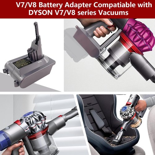 ASUNT New Version V8 V7 Battery Adapter for Milwaukee M-18 18V Li-ion Battery Convert to Replace for Dyson V8 V7 Battery Work for Dyson V8/7 Vacuum Cleaners V8/7 Animal V8/7 Absolute V8/7 Motorhead