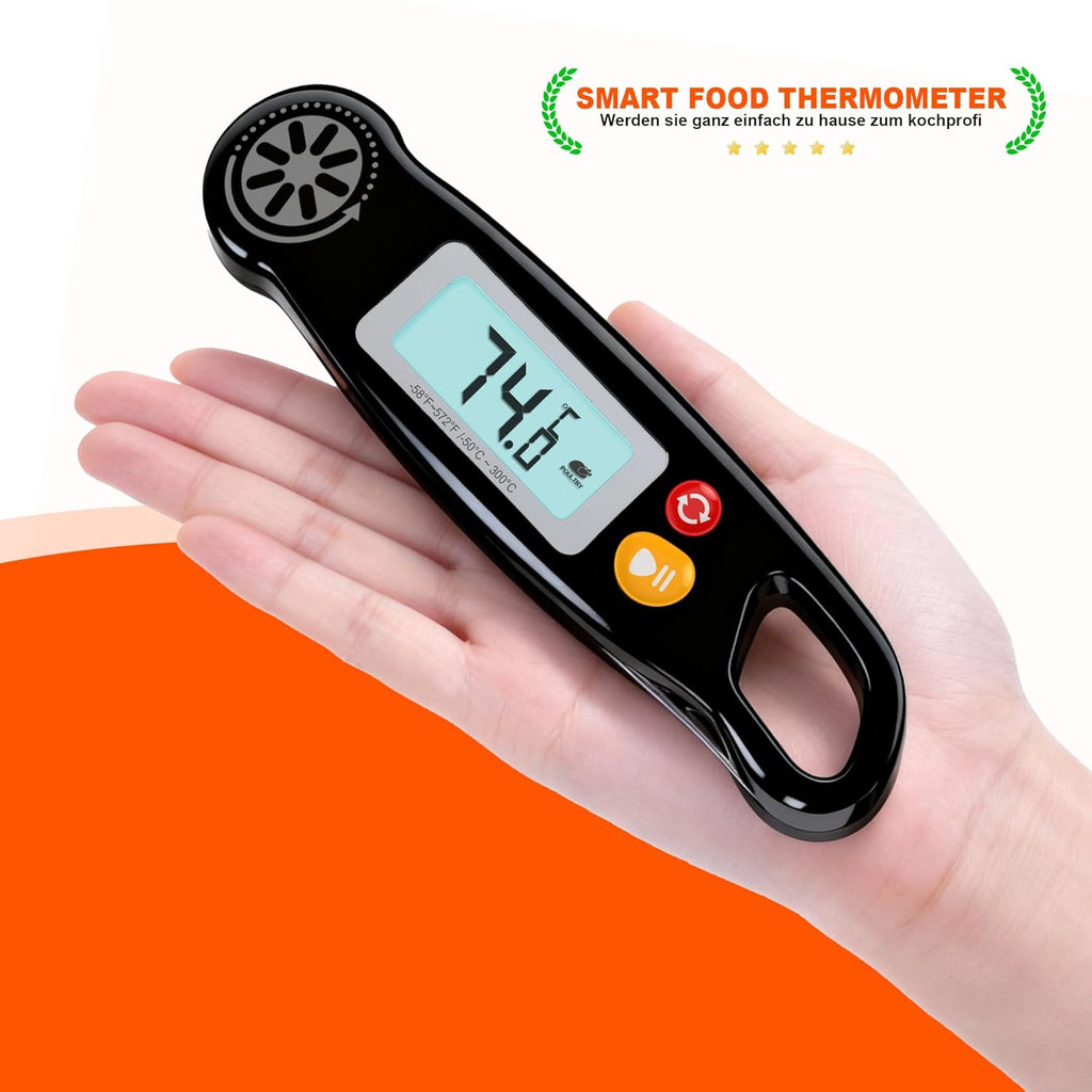 Antonki Digital Meat Thermometer - Instant Read Cooking Thermometer with Backlight for BBQ & Baking