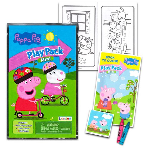 Peppa Pig 24 Count Mini Party Favors - Grab n Go Play Packs with Coloring Pages, Stickers & More (Peppa Pig Birthday Party Supplies)