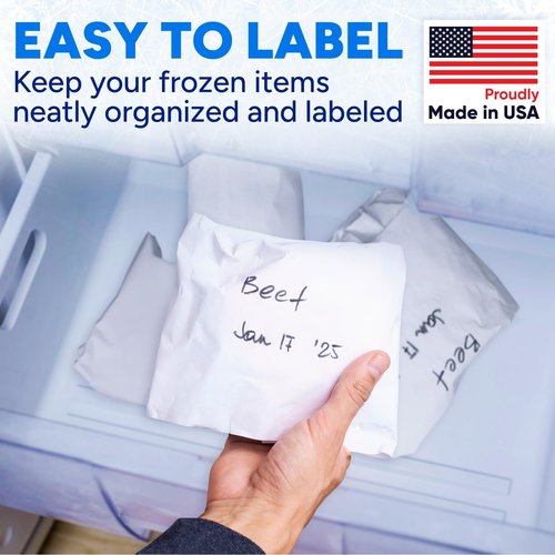 Paclord 18" x 13200" (1100') Made in USA White Freezer Paper Roll – Moisture-Resistant Wrap, Prevents Freezer Burn, Keeps Meat Fresh for up to 1 year – Plastic Coated Paper for Meat, Fish, and Poultry