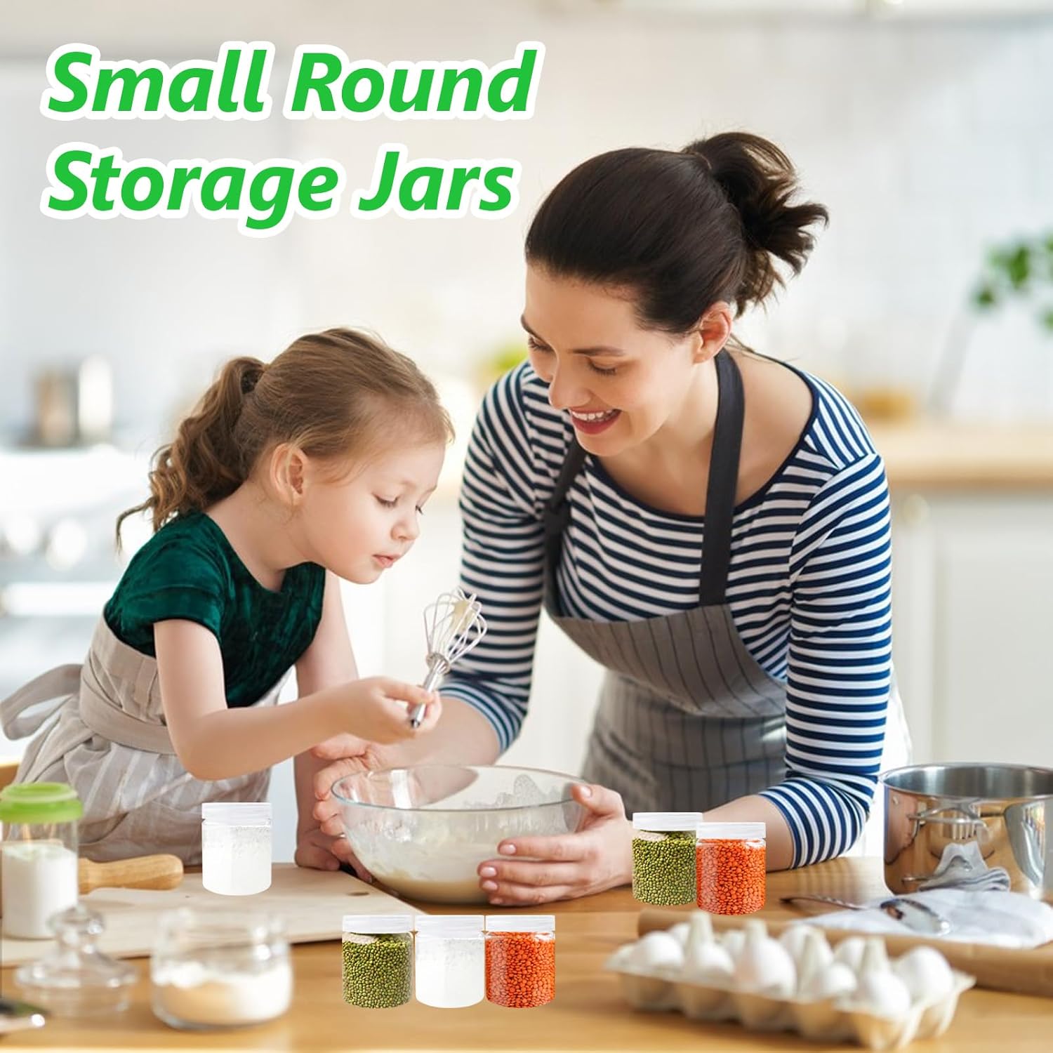 Skiennix 20-Pack Clear Plastic Slime Containers - 4oz Round Refillable Jars with Lids for Travel & Storage