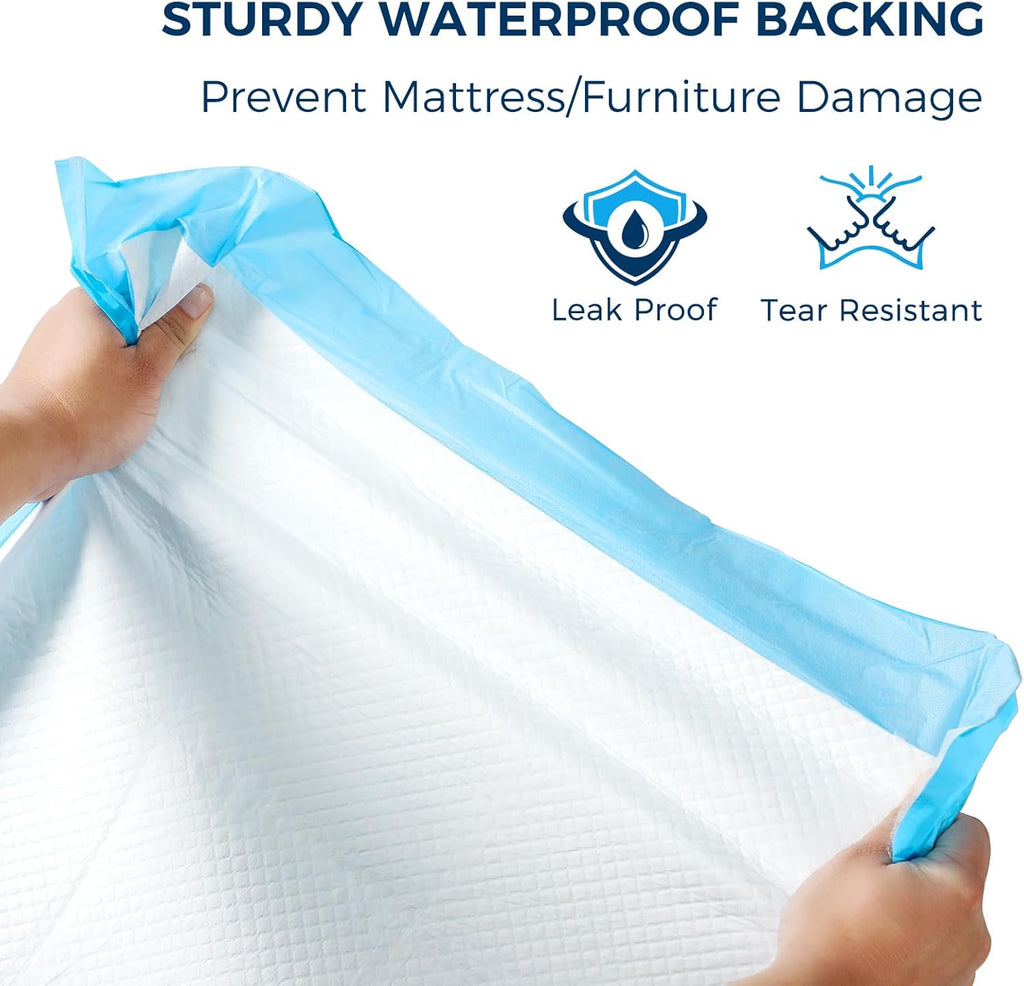 Super Absorbent Disposable Underpads - XXL Leakproof Bed Pads (30" x 36") | Quick-Dry, Ultra Thick for Heavy Incontinence - 50 Pack