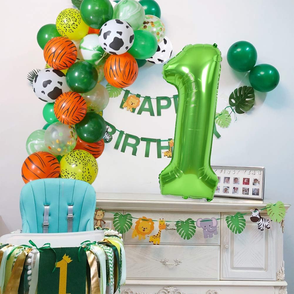 TONIFUL 40-Inch Green Number Balloons 0-9 | Helium Foil Mylar Big Party Decorations for Graduation & Birthdays