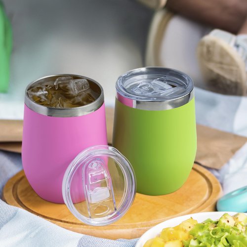 Soledea Wine Tumbler Lids, 2 Pack 12 oz Spill Proof 2.9 inch Diameter Lids for Wine Mugs Only