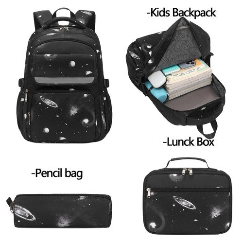 Sugaroom Galaxy Backpacks for Boys Kids Backpack with Lunch Box Primary Elementary Middle School BookBag Set