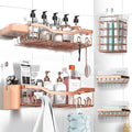 NESOMI Shower Caddy - Rustproof Stainless Steel Organizer with Soap Dish & Hooks | 7-Pack, No-Drill Design