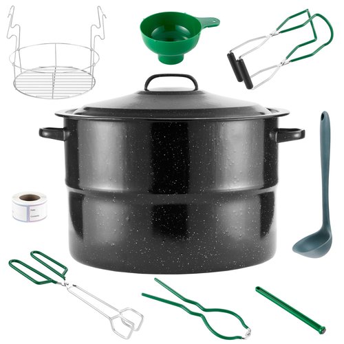 Canning Pot with Rack and Full Canning kits Set For Beginners,21.5 Quart Water Bath Canning Pot Canners for Canning with Rack and Lid,Canning Supplies Starter kits Set by DIMESHY