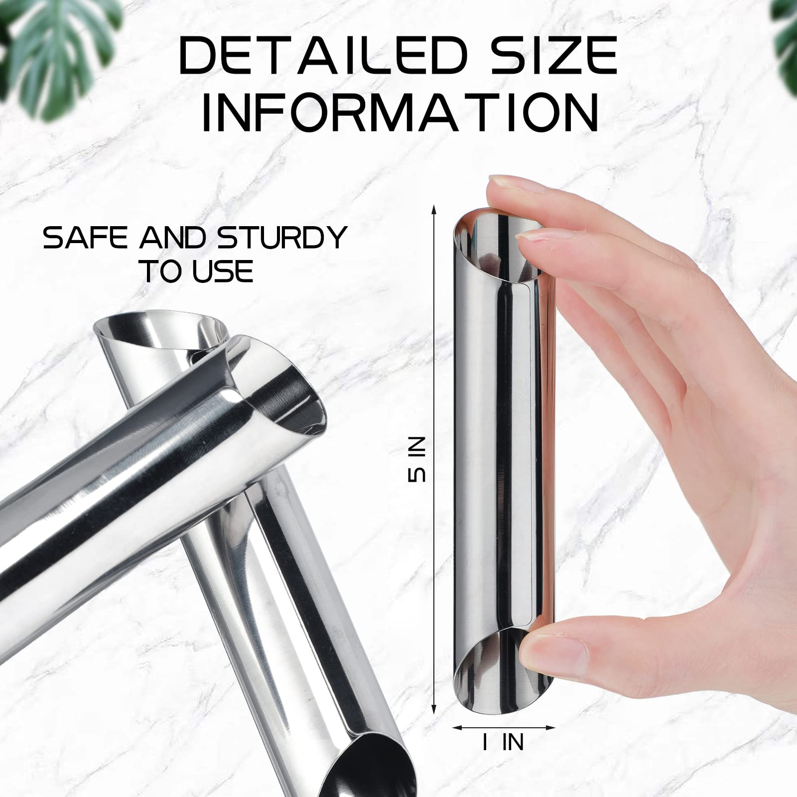 Yexiya 50 Pcs Cannoli Tubes Stainless Steel Cannoli Forms Cream Horn Molds Non Stick Danish Pastry Molds for Croissant Shell Cream Roll Baking Cookie Dough (Tubes)
