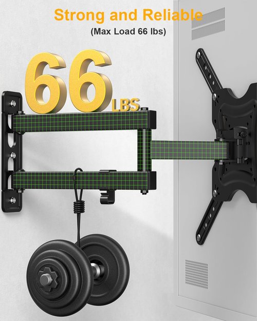 XVCAS Full Motion TV Wall Mount,vesa Monitor Mount Tv Brackets for 19-55 Inch LED LCD Flat Curved Screen TVs/Monitors,Universal Mount with Swivel and Tilt,Max VESA 400X400 mm, 66 lbs