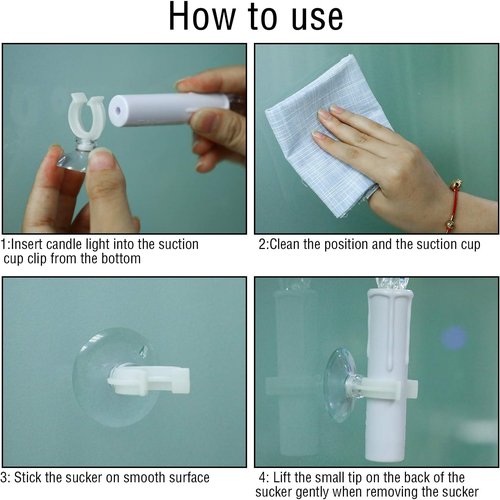 Boao Christmas Candle Suction Cups - 50 Plastic Holders for Window Decoration | Perfect for Weddings & Parties