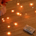 Ariceleo Mini Halloween Fairy Lights - 4 Pack Battery Operated Copper Wire LED String Lights | 16ft Orange for Bedroom & Party Decor