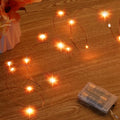 Ariceleo Mini Halloween Fairy Lights - Battery Operated Copper Wire String Lights | 5m/16ft Orange for Bedroom & Party Decor