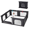 Doradotey Baby Playpen - Adjustable Large Playard for Toddlers | Foldable Indoor Play Center, Black 180x200x68cm