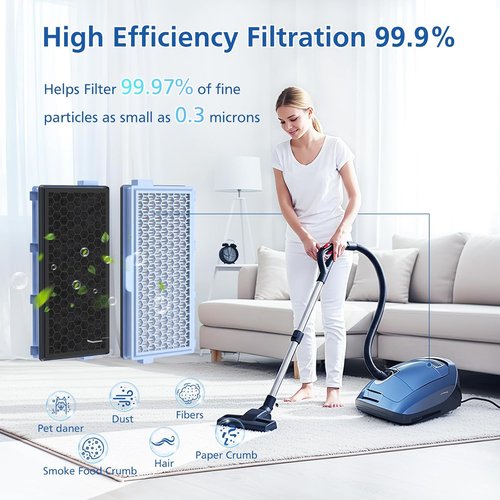 Miele SF-HA 50 HEPA Filters - 3 Pack Compatible with Miele Compact & Complete Vacuums