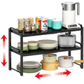 X-cosrack 12" Wide 100LBS Loading-Bearing Heavy Duty Kitchen Storage Shelf, Expandable Cabinet Shelf Organizer, Stackable Adjustable Storage Shelves for Kitchen Cabinet Cupboard Pantry Counter