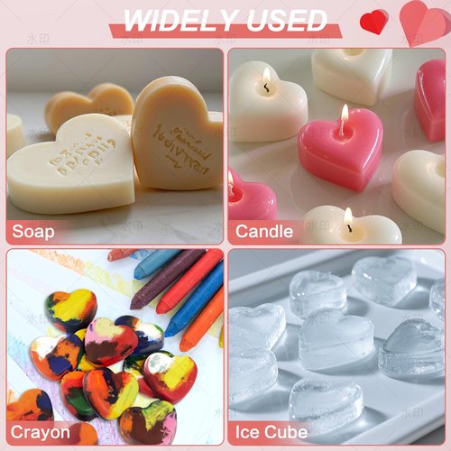 3 Pieces Heart Silicone Molds 12 Cavities Chocolate Mold Non-Stick Silicone Heart Shaped Mold Baking Valentines Molds for Making Soap Chocolate Jelly Candy (Red, Purpel, Pink)
