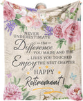 Retirement Gift for Woman, Retirement Blanket for Women/Men, Farewell Gifts for Coworkers, Going Away Goodbye Merch for Mom Grandma Throws Blankets 60"x50"