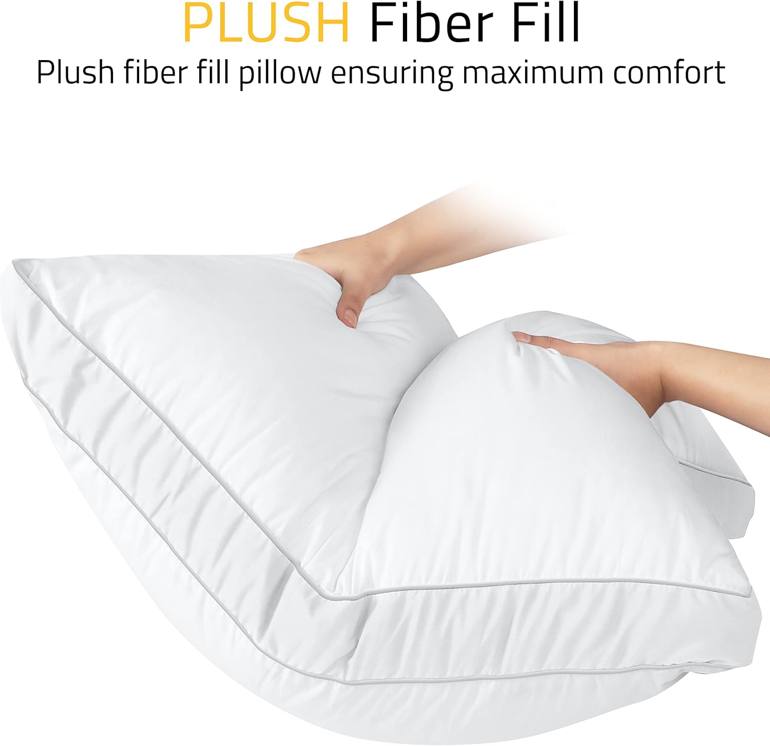 Utopia Bedding Bed Pillows - Soft & Fluffy Down Alternative | European Size Set of 2, Cooling Gusseted Design