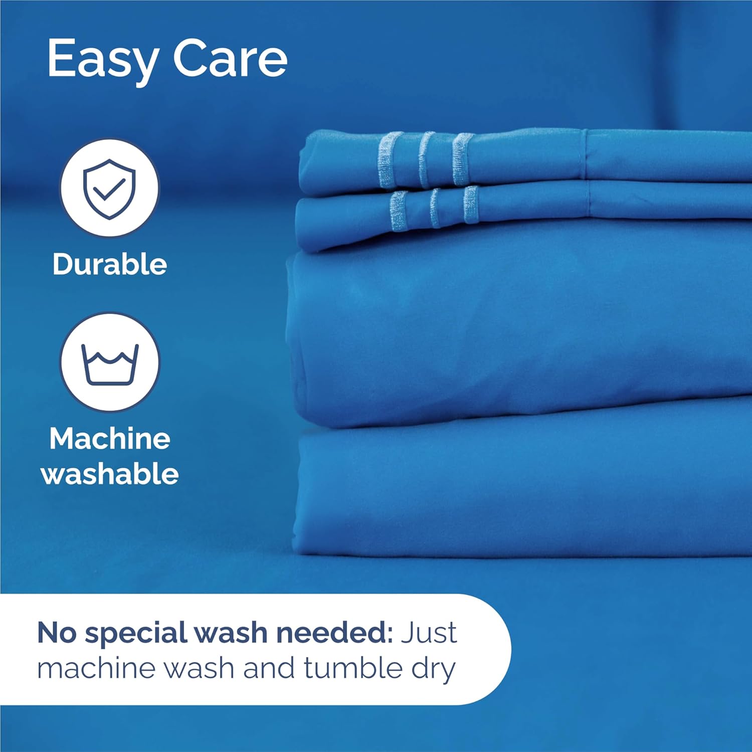 Royal Blue Split King Size 5-Piece Sheet Set | Comfy, Breathable & Cooling Luxury Bedding