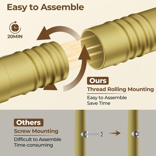 HYSEYY Double Rod Clothes Rack - Sturdy Portable Garment Rack for Hanging Clothes | Gold Finish