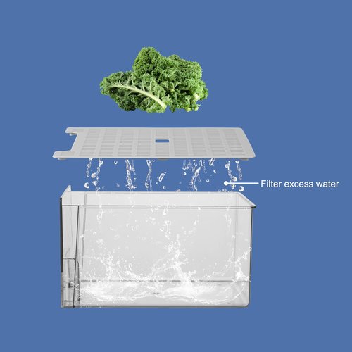 Bronkeeper Pull Out Clear Fridge Organizer Drawers with Drainer, Refrigerator Stackable Storage Bins for Kitchen Fruit & Veggie Organization (2PCS, Large)