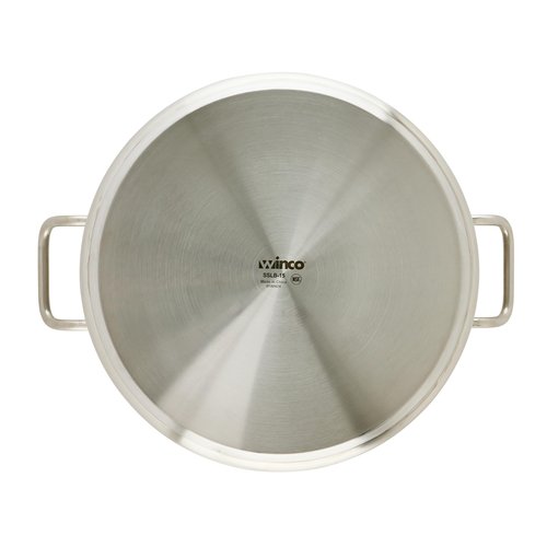 Winco Commercial-Grade Stainless Steel Brazier with Lid, 15 Quart